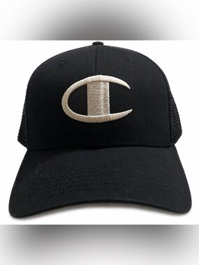 Champion Black Hat with Embroidered 'C' Logo
